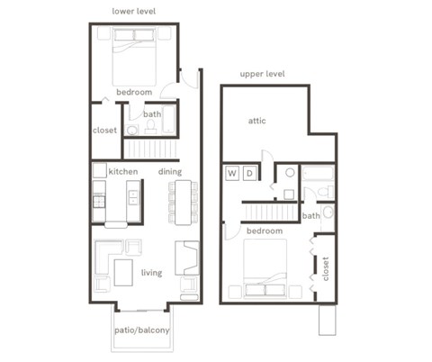 A floor plan of a two level home with bedrooms, bathrooms, and a living area.